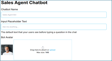 Sales Agent chatbot interface